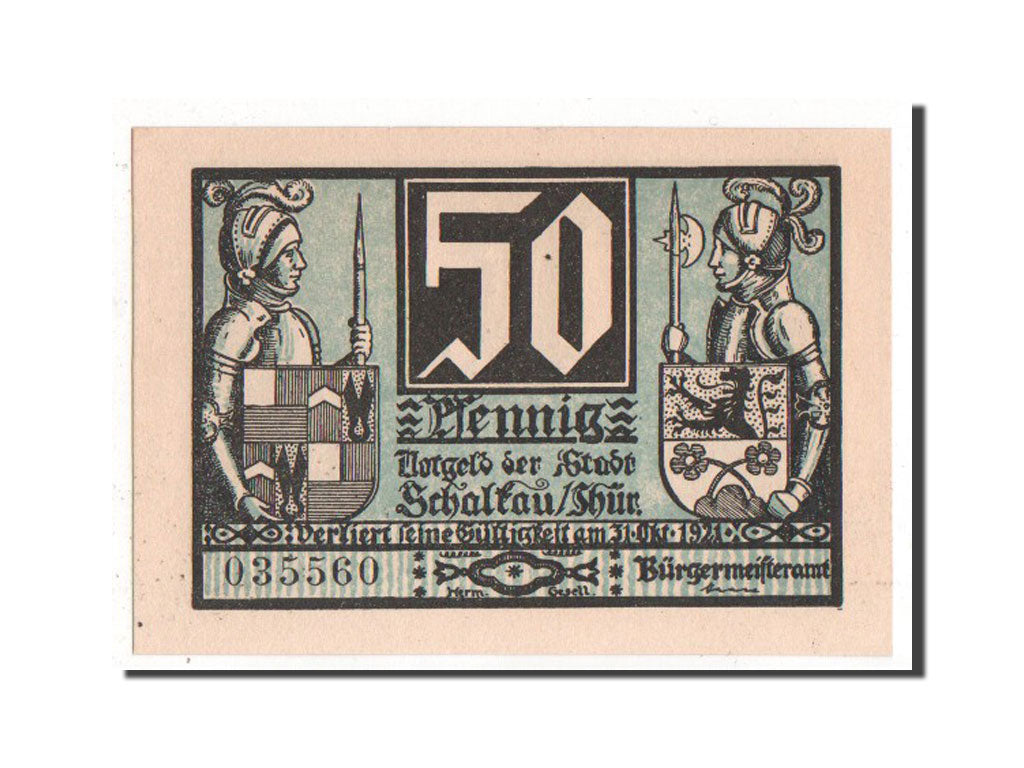 Banconote, Germania, Schaltau Thur, 50 Pfennig, 1921, SPL, Mehl:1171