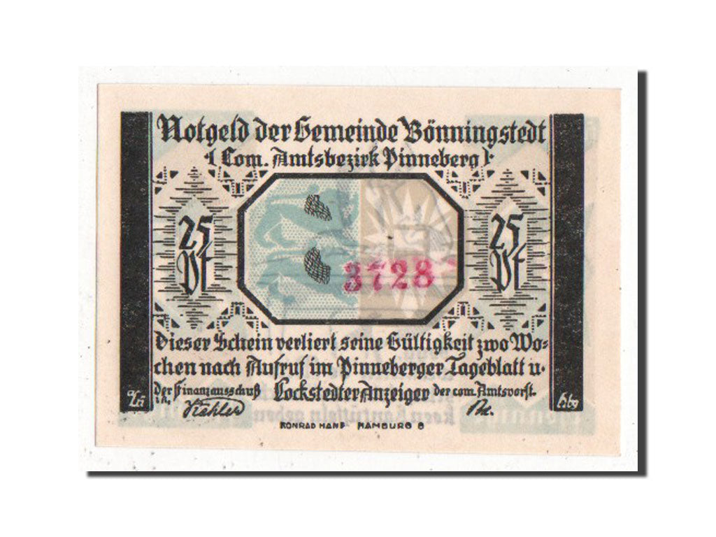 Banknote, Germany, Schleswig-Holstein, 25 Pfennig, 1921, UNC(63), Mehl:133.1a