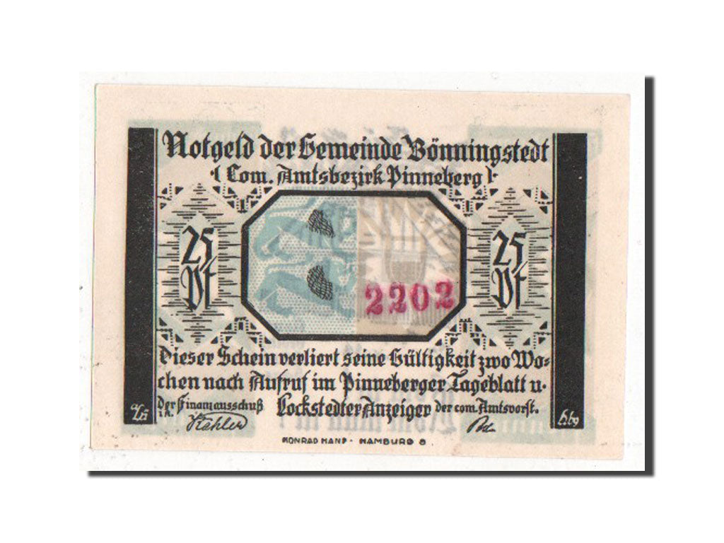 Banknote, Germany, Schleswig-Holstein, 25 Pfennig, 1921, UNC(63), Mehl:133.1a