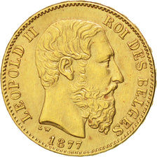 Belgique, Léopold II, 20 Francs, 1877, KM 37