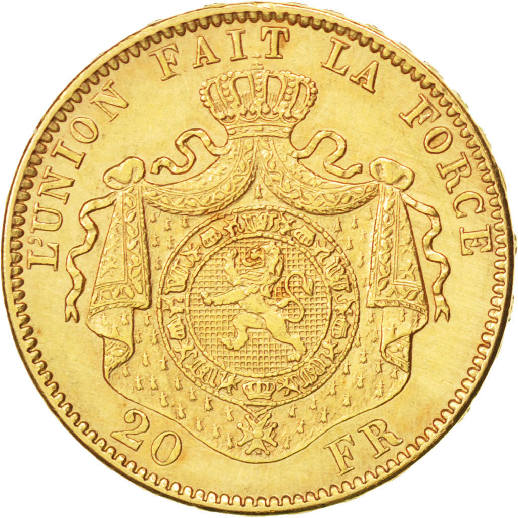 Belgique, Léopold II, 20 Francs, 1877, KM 37