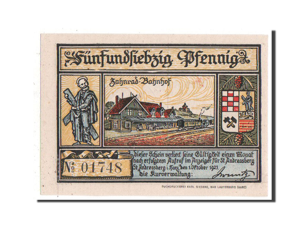 Germany, Hannover, 75 Pfennig, 1921, UNC(63), 01748, Mehl #1164.1c