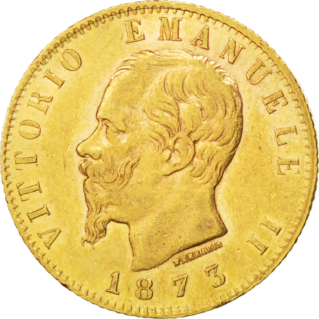 Italie, Victor Emmanuel II, 20 Lire, 1873 M, Milan, KM 10.3
