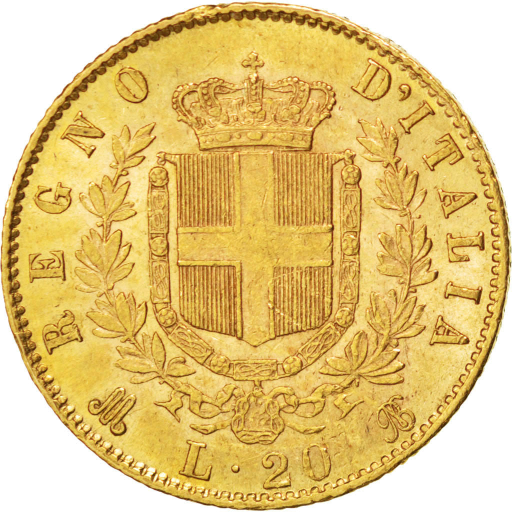 Italie, Victor Emmanuel II, 20 Lire, 1873 M, Milan, KM 10.3