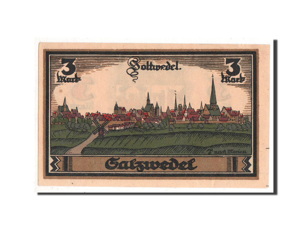 Germania, Salzwedel, 3 Mark, 1921, SPL, Mehl:1162.2a
