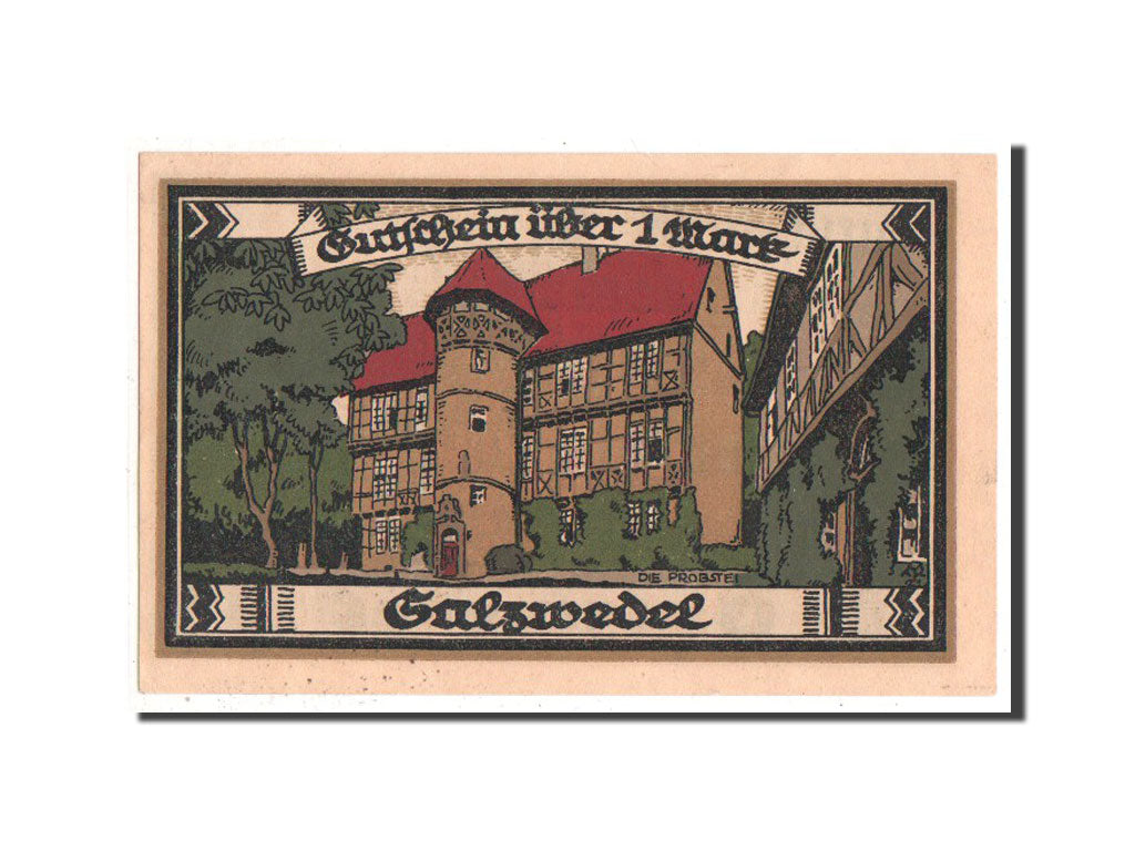Germany, Salzwedel, 1 Mark, 1921, UNC(63), 028988, Mehl #1162.2a