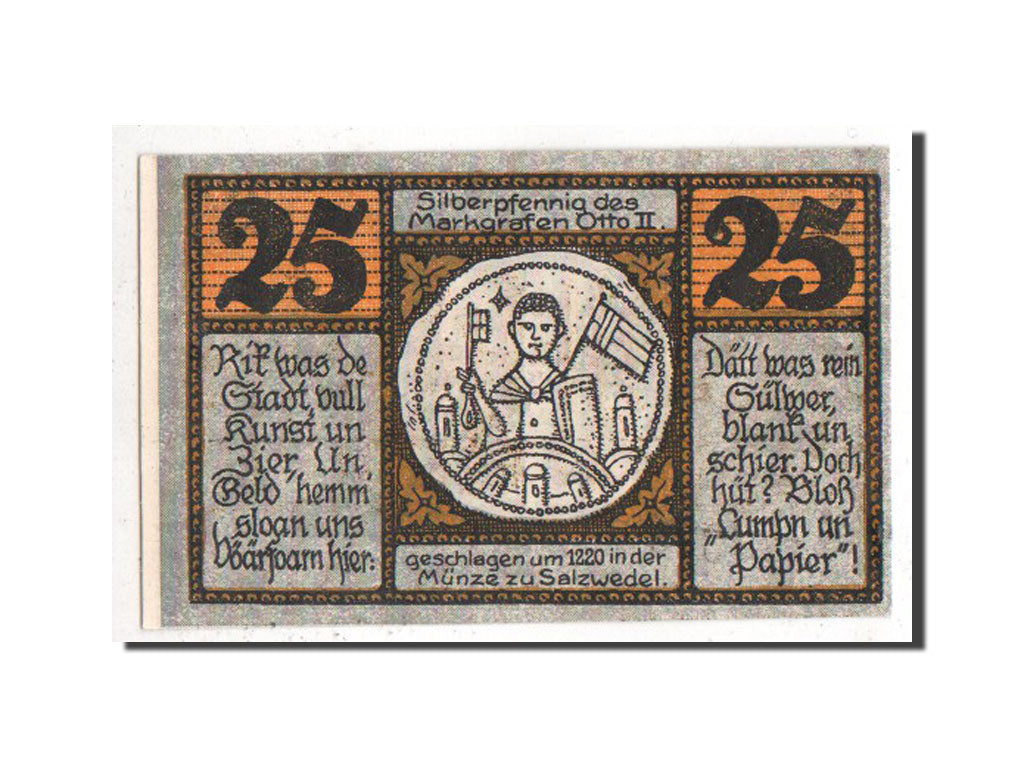 Germany, Salzwedel, 25 Pfennig, 1921, UNC(63), 32866, Mehl #1162.1a