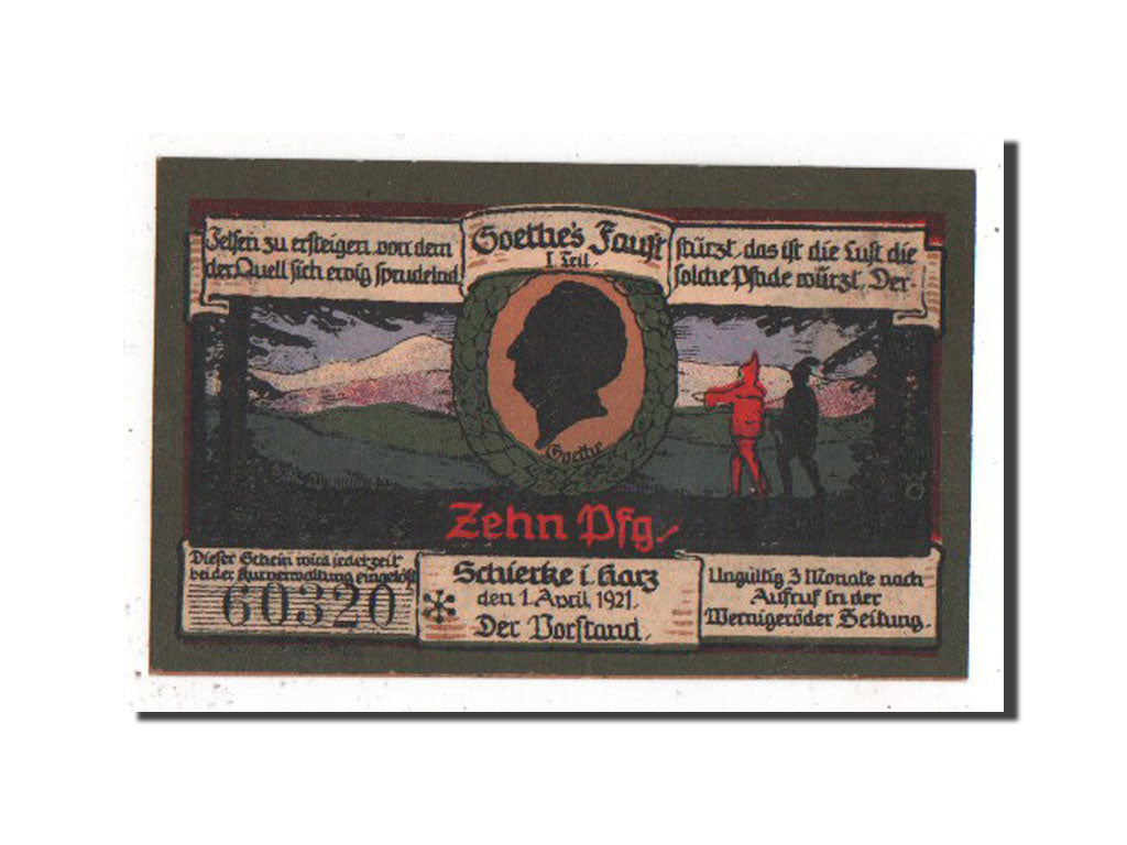 Banknote, Germany, Schierke, 10 Pfennig, 1921, UNC(63), Mehl:1179.1c