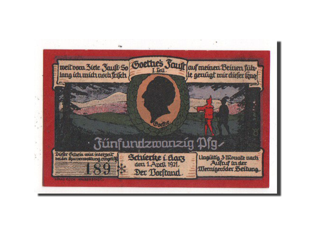 Banknote, Germany, Schierke, 25 Pfennig, 1921, UNC(63), Mehl:1179.1c