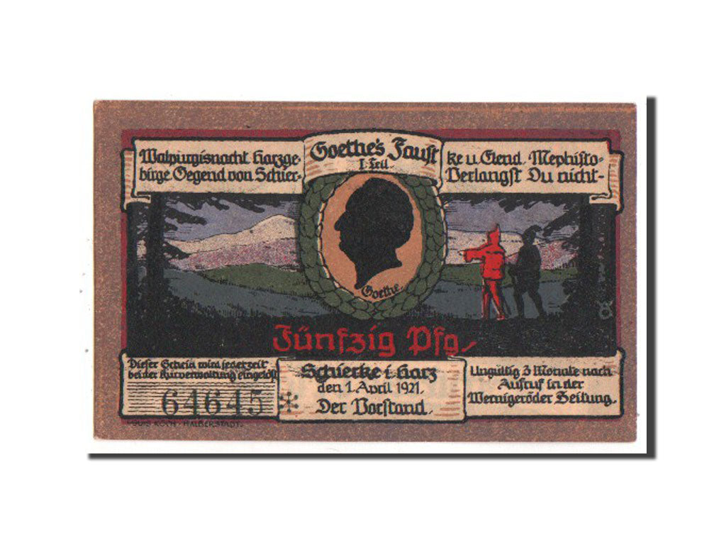 Banknote, Germany, Schierke, 50 Pfennig, 1921, UNC(63), Mehl:1179.1c