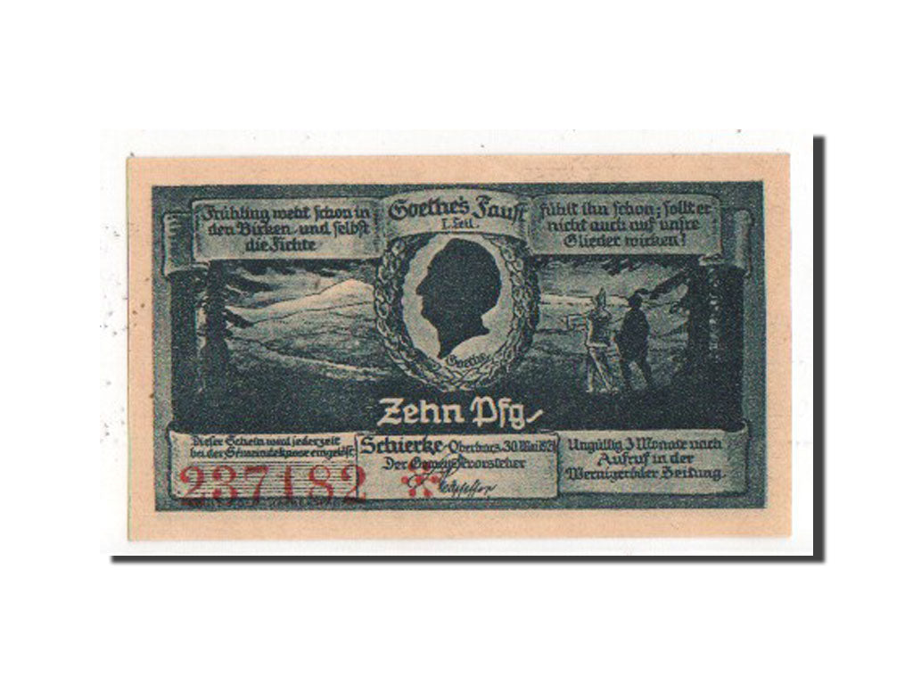 Banknote, Germany, Schierke, 10 Pfennig, 1921, UNC(63), Mehl:1178.1c