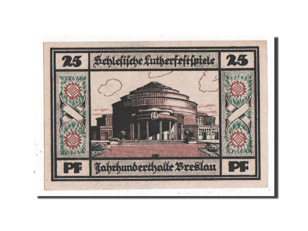 Banknote, Germany, Breslau Evangelisch Kirchlicher, 25 Pfennig, 1921