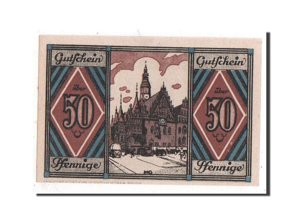 Banknote, Germany, Breslau Evangelisch Kirchlicher, 50 Pfennig, 1921