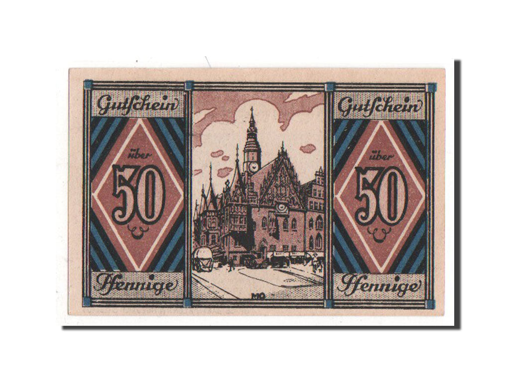 Banknote, Germany, Breslau Evangelisch Kirchlicher, 50 Pfennig, 1921
