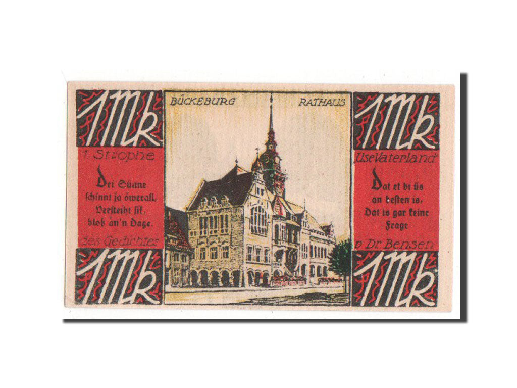 Germany, Buckeburg Sparkasse, 1 Mark, 1921, UNC(63), Mehl #198.1