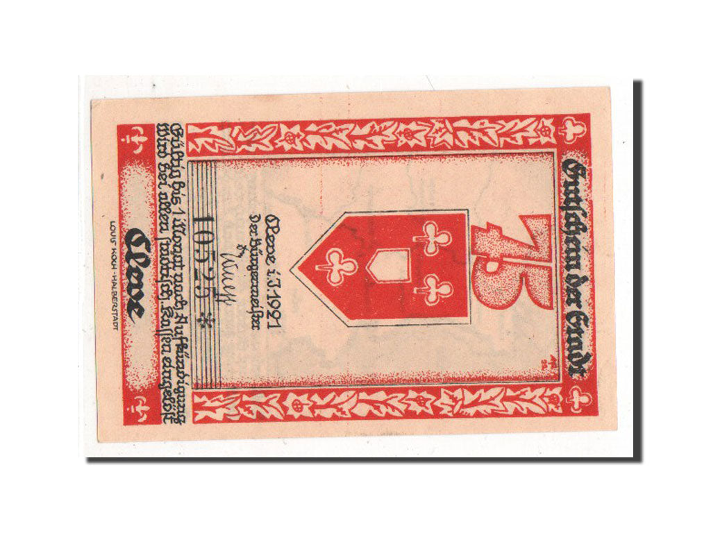 Banconote, Germania, Cleve Stadt, 75 Pfennig, 1921, SPL-, Mehl:231.2