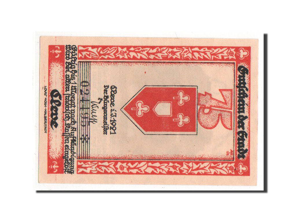 Billet, Allemagne, Cleve Stadt, 75 Pfennig, 1921, SUP, Mehl:231.2