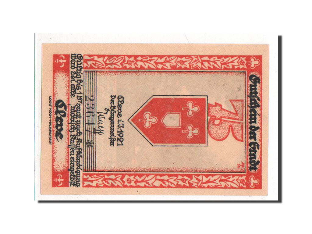 Banconote, Germania, Cleve Stadt, 75 Pfennig, 1921, SPL-, Mehl:231.2