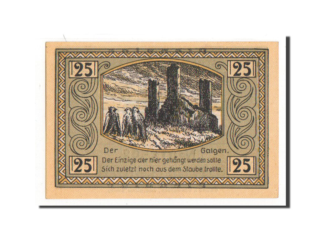 Banknote, Germany, Canth Stadt, 25 Pfennig, AU(55-58), Mehl:220.2