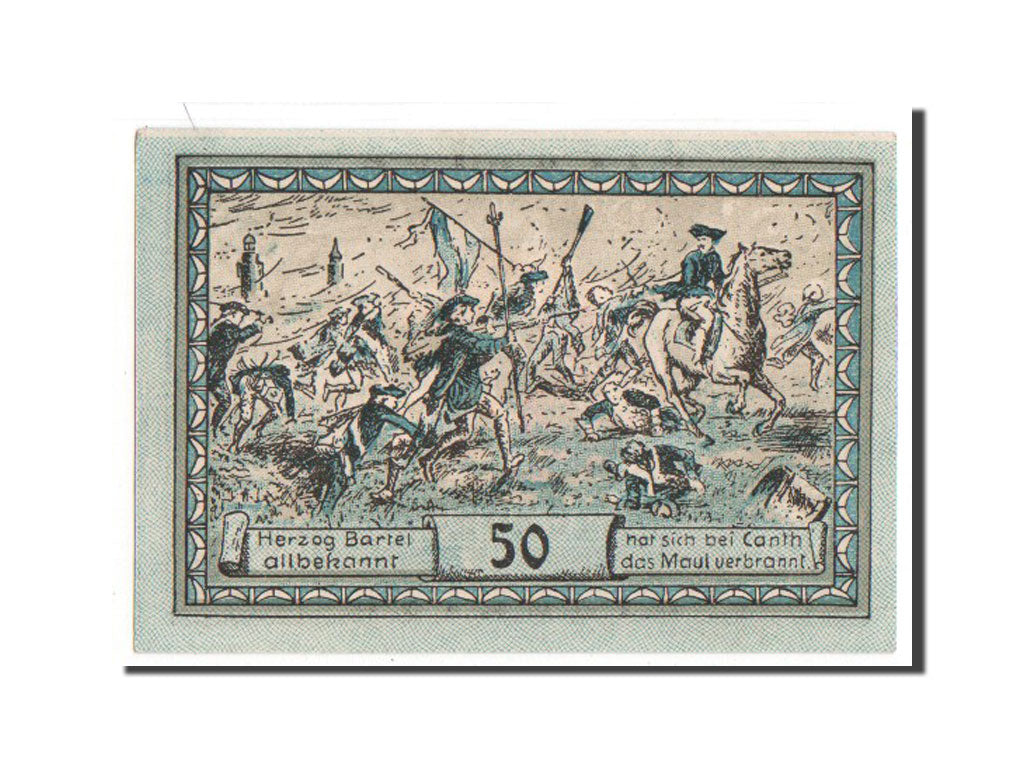 Banknote, Germany, Canth Stadt, 50 Pfennig, AU(55-58), Mehl:220.2