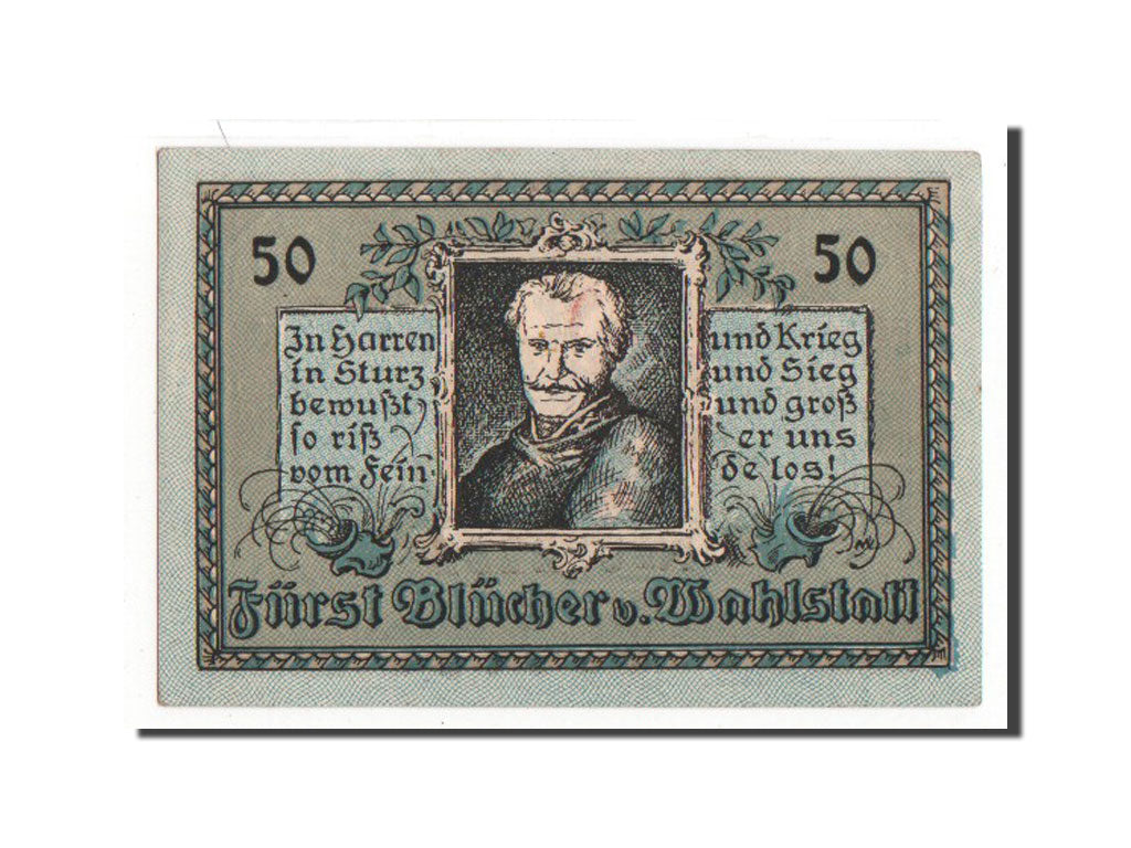 Banknote, Germany, Canth Stadt, 50 Pfennig, AU(55-58), Mehl:220.2