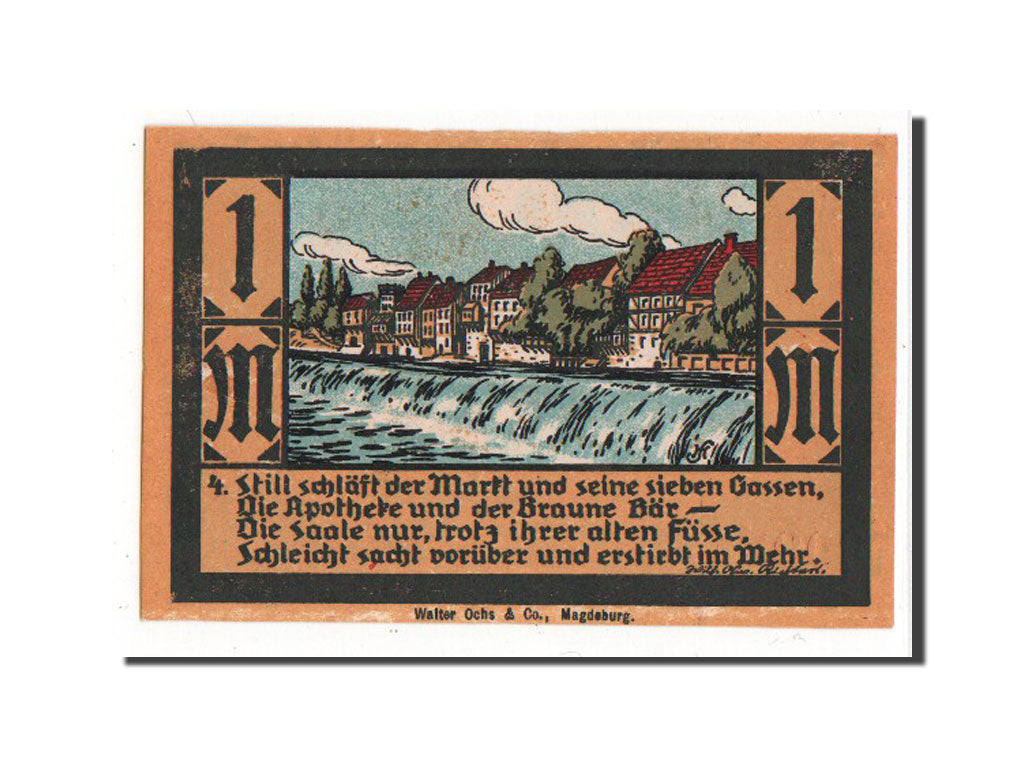 Germany, Calbe a.d. Saale Stadt, 1 Mark, UNC(63), 09311, Mehl #213.1