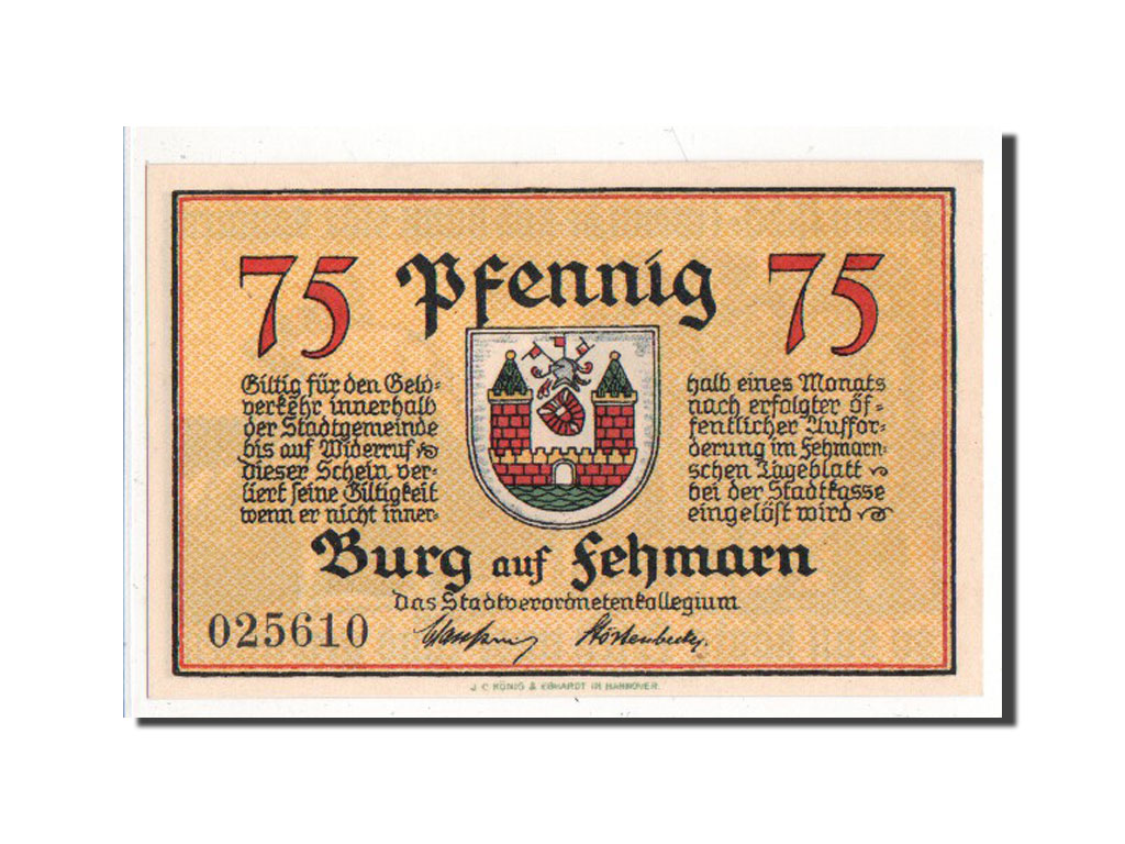 Germany, Schleswig-Holstein, 75 Pfennig, UNC(63), 025610, Mehl #207.1