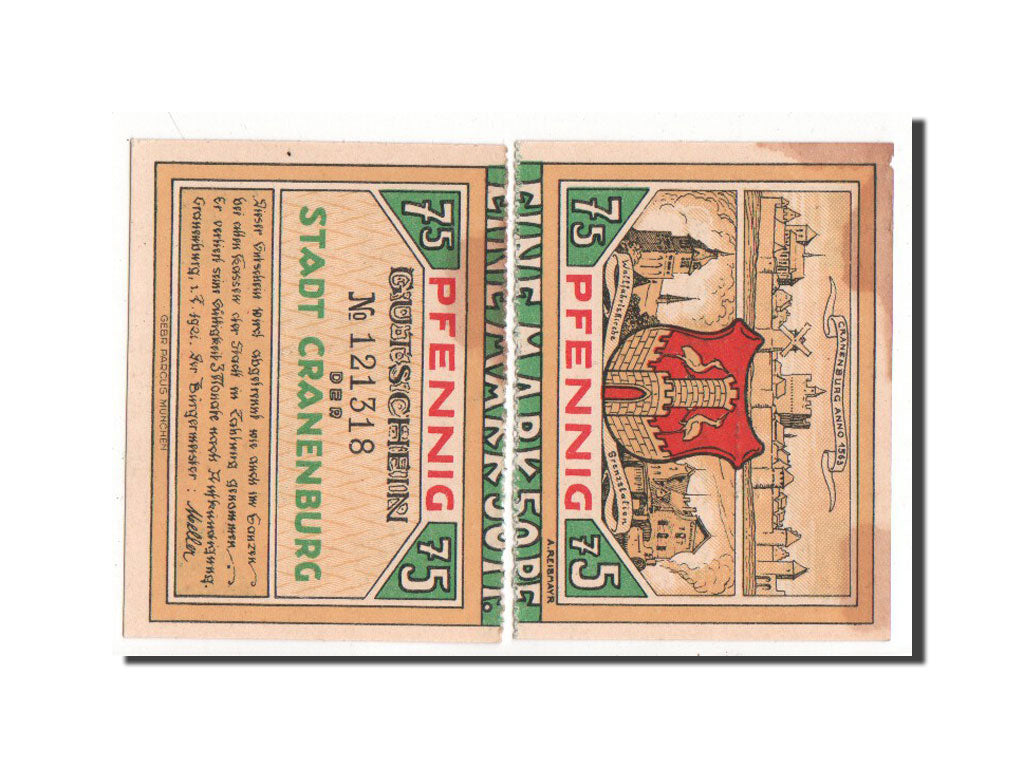 Billet, Allemagne, Cranenburg Stadt, 1.5 Mark, 1921, SUP, Mehl:244.1