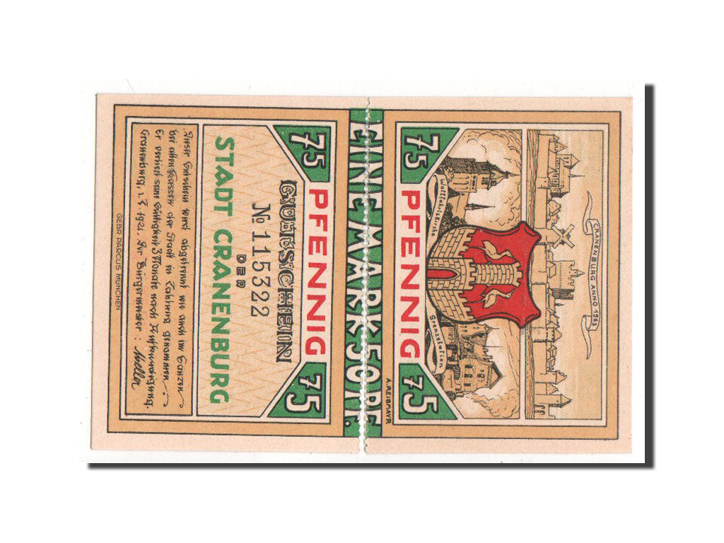 Banconote, Germania, Cranenburg Stadt, 1.5 Mark, 1921, SPL-, Mehl:244.1