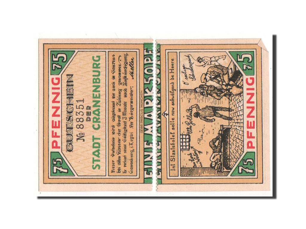 Banconote, Germania, Cranenburg Stadt, 1.5 Mark, 1921, SPL-, Mehl:244.1