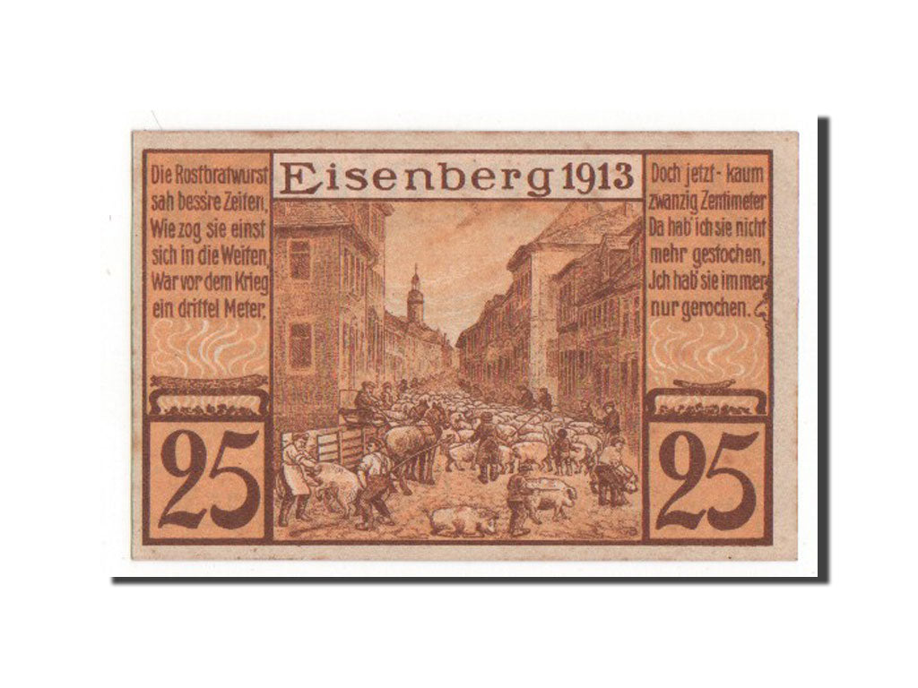 Banknote, Germany, Eisenberg Stadt, 25 Pfennig, 1921, AU(55-58), Mehl:322.5a