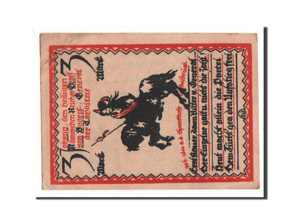 Banknote, Germany, Delbruck, 3 Mark, 1921, AU(55-58), Mehl:261.1
