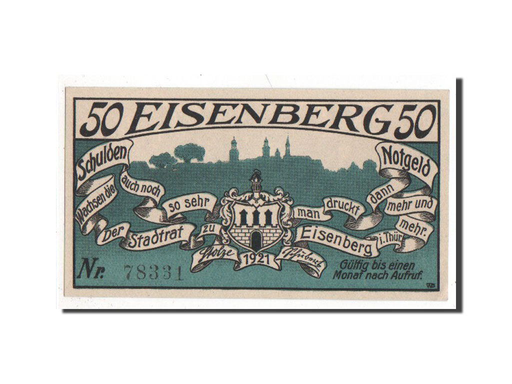 Notgeld, Sachsen-Altenburg, Eisenberg, 50 Pfennig 1921, 78331, Mehl 322.4