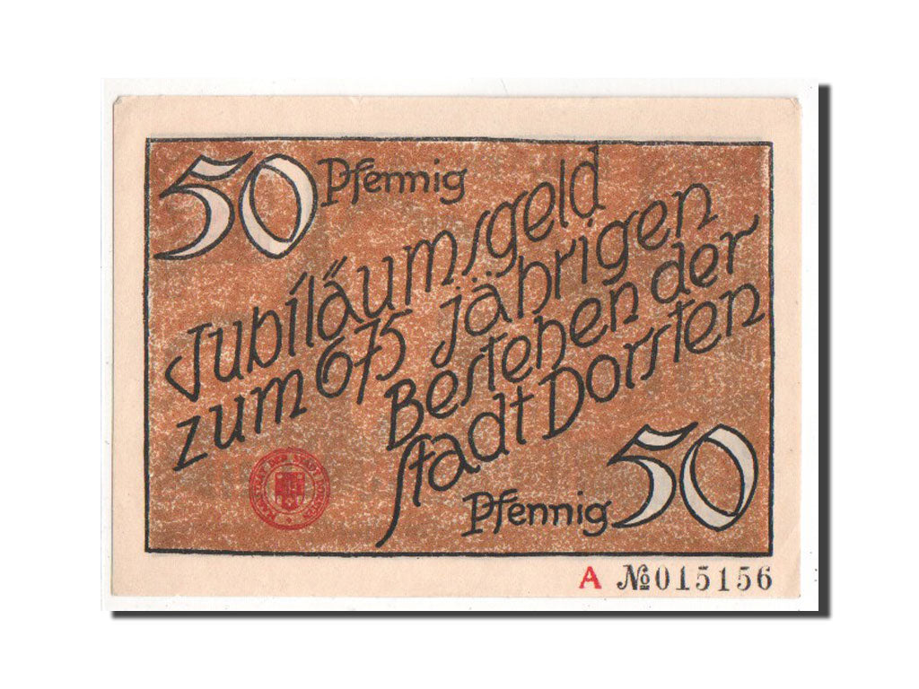 Banknote, Germany, Dorsten, 50 Pfennig, AU(55-58), Mehl:282.1
