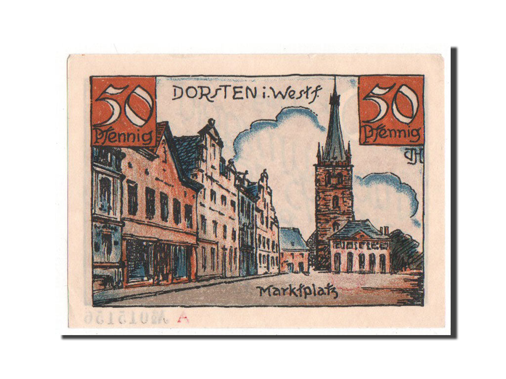 Banknote, Germany, Dorsten, 50 Pfennig, AU(55-58), Mehl:282.1