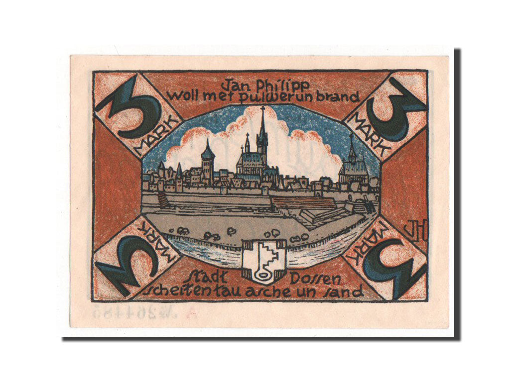 Banknote, Germany, Dorsten, 3 Mark, AU(55-58), Mehl:282.1