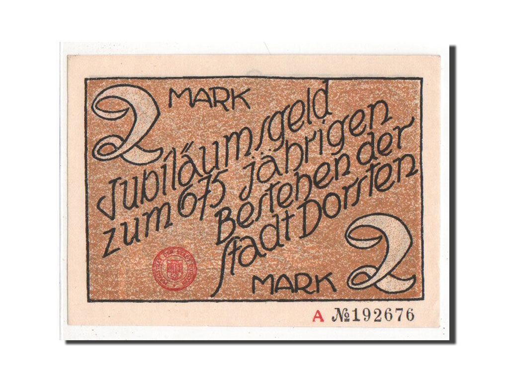 Banknote, Germany, Dorsten, 2 Mark, AU(55-58), Mehl:282.1