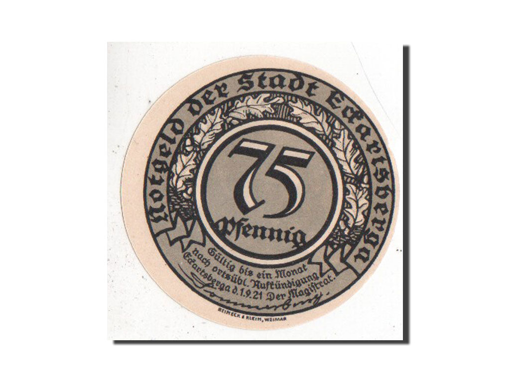Notgeld, Provinz Sachsen, Thür. Teil, Eckartsberga, 75 Pfennig 1921, bild 2,...