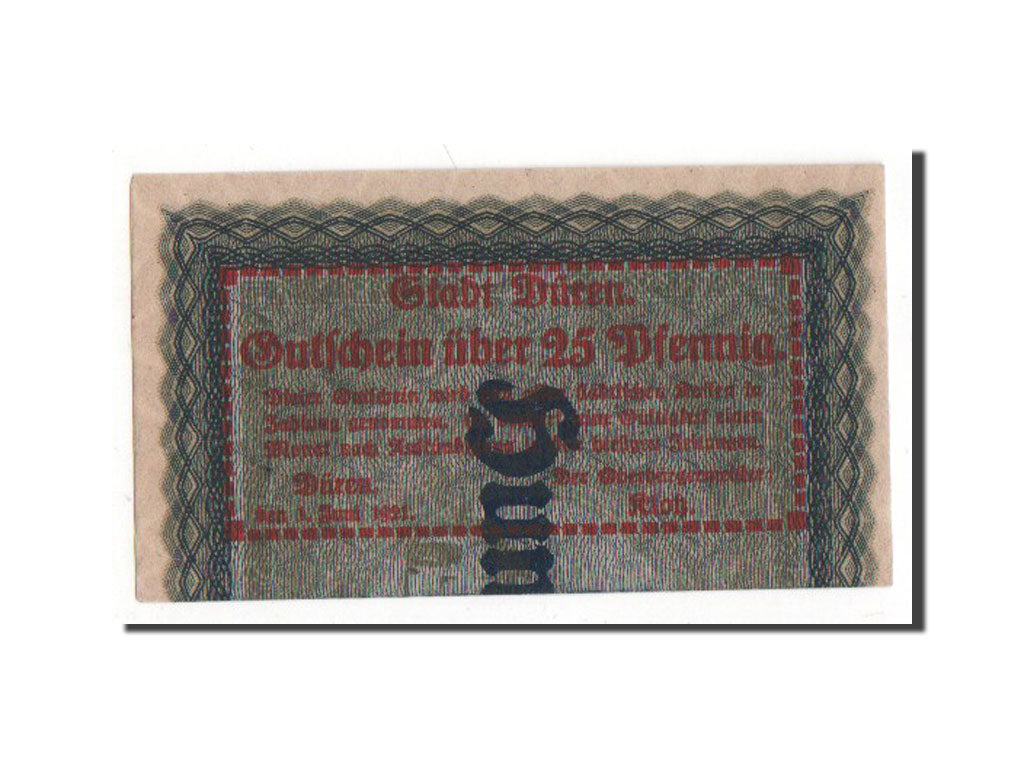 Billet, Allemagne, Duren Stadt, 25 Pfennig, 1921, SUP, Mehl:299.1c