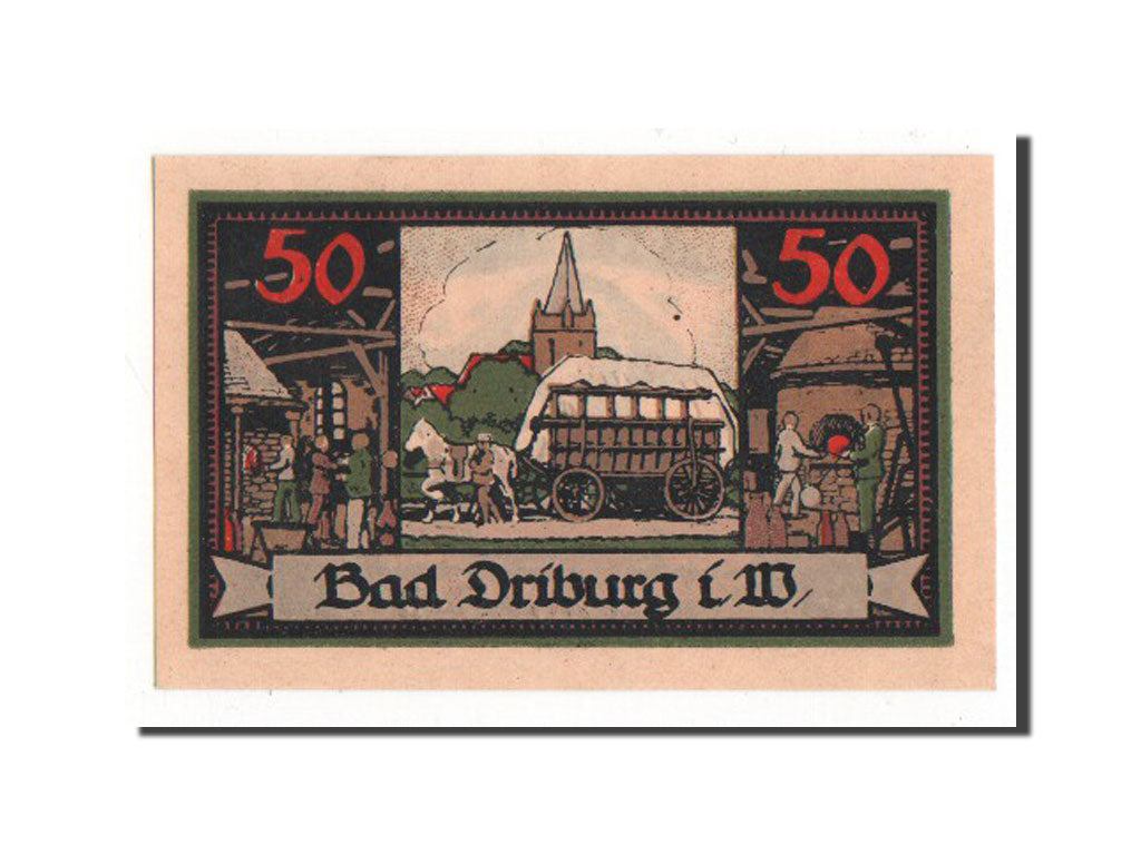 Germany, Driburg Bad, 50 Pfennig, 1921, 1921-09-01, AU(55-58), 12669, Mehl...