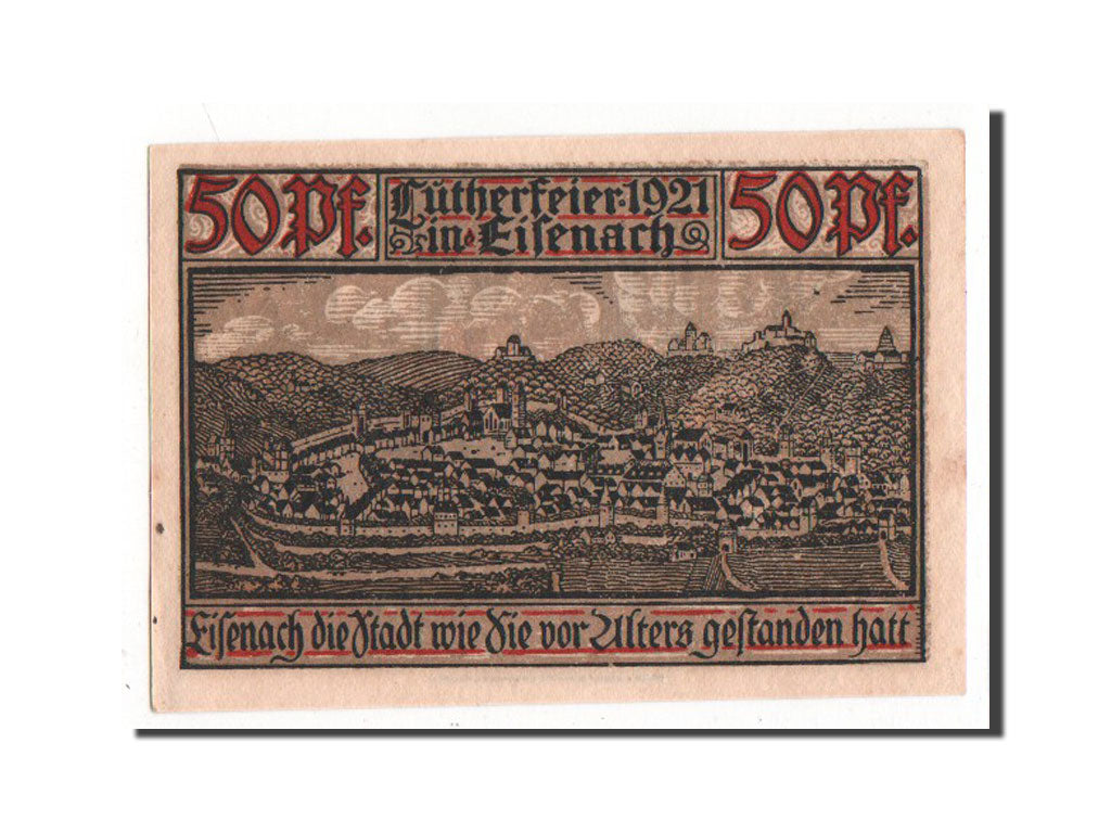 Billet, Allemagne, Eisenach Stadt, 50 Pfennig, 1921, SUP, Mehl:320.3