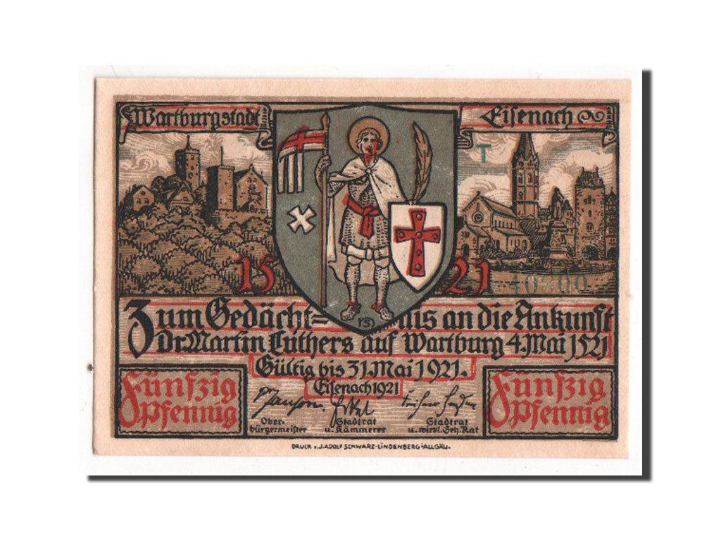 Banconote, Germania, Eisenach Stadt, 50 Pfennig, 1921, SPL-, Mehl:320.3