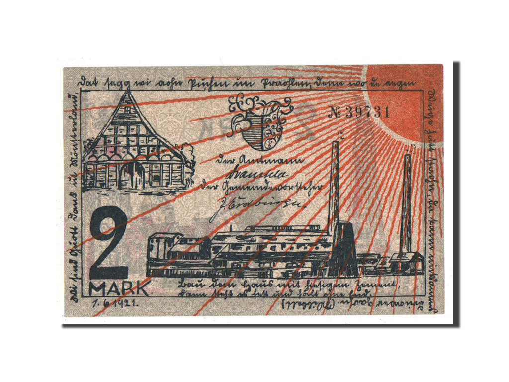 Germany, Westfalen, 2 Mark, 1921, AU(55-58), 39731, Mehl #338