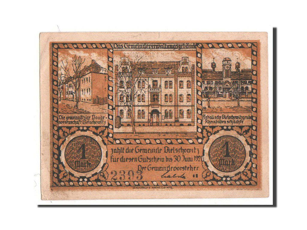 Germany, Polnisch Oberschlesien, 1 Mark, 1921, EF(40-45), 2393, Mehl #104.3b