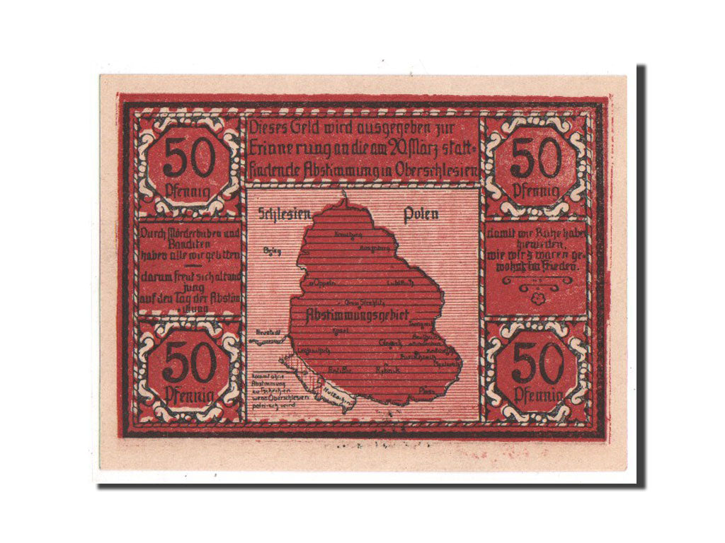 Germany, Polnisch Oberschlesien, 50 Pfennig, 1921, EF(40-45), 12048, Mehl...