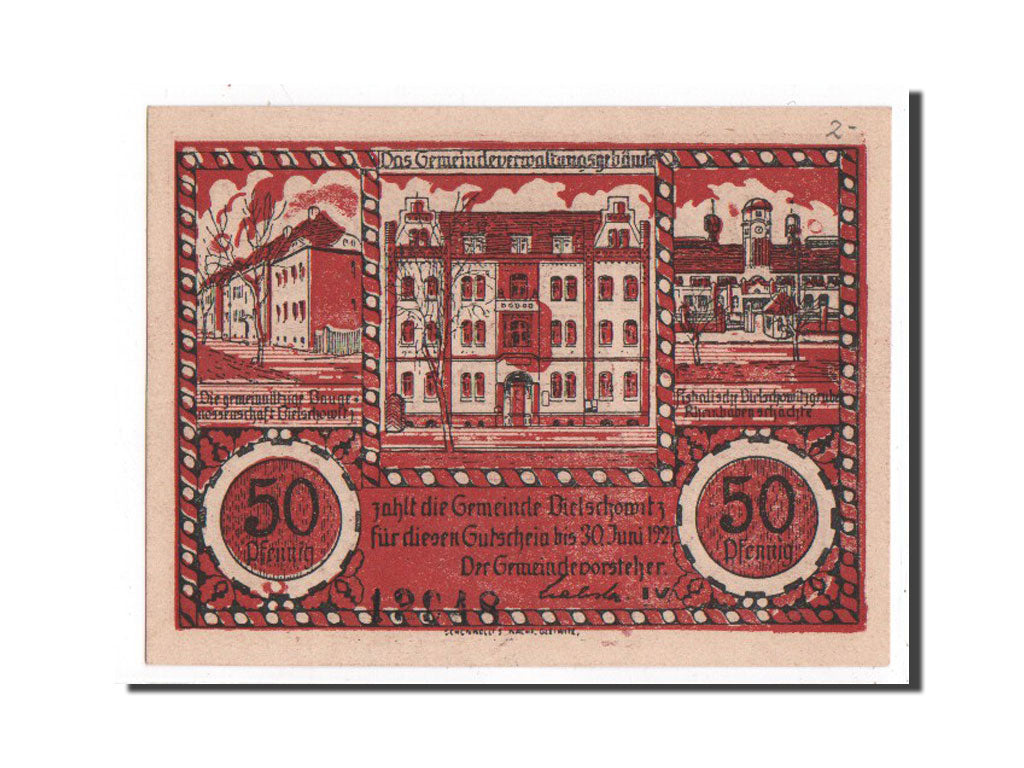 Germany, Polnisch Oberschlesien, 50 Pfennig, 1921, EF(40-45), 12048, Mehl...