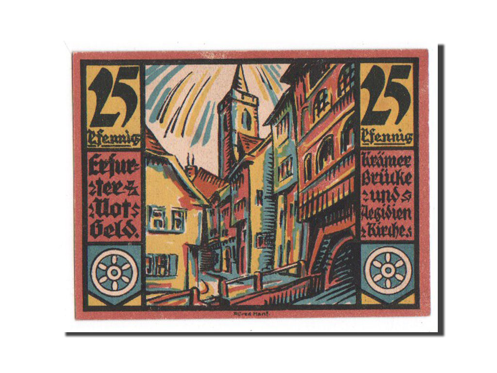 Germany, Erfurt Stadt, 25 Pfennig, 1920, AU(55-58), 298235, Mehl #344.6