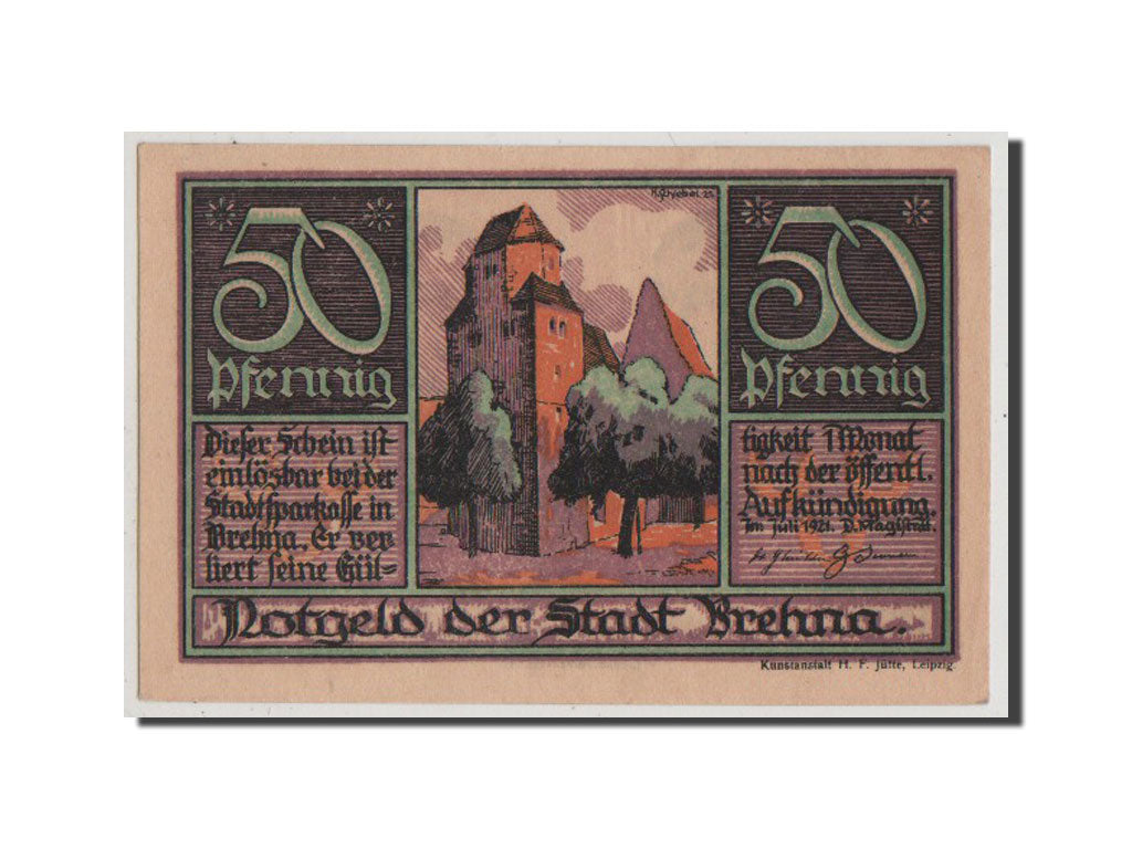 Banknote, Germany, Provinz Sachsen, 50 Pfennig, 1921, 1921-07-01, AU(55-58)