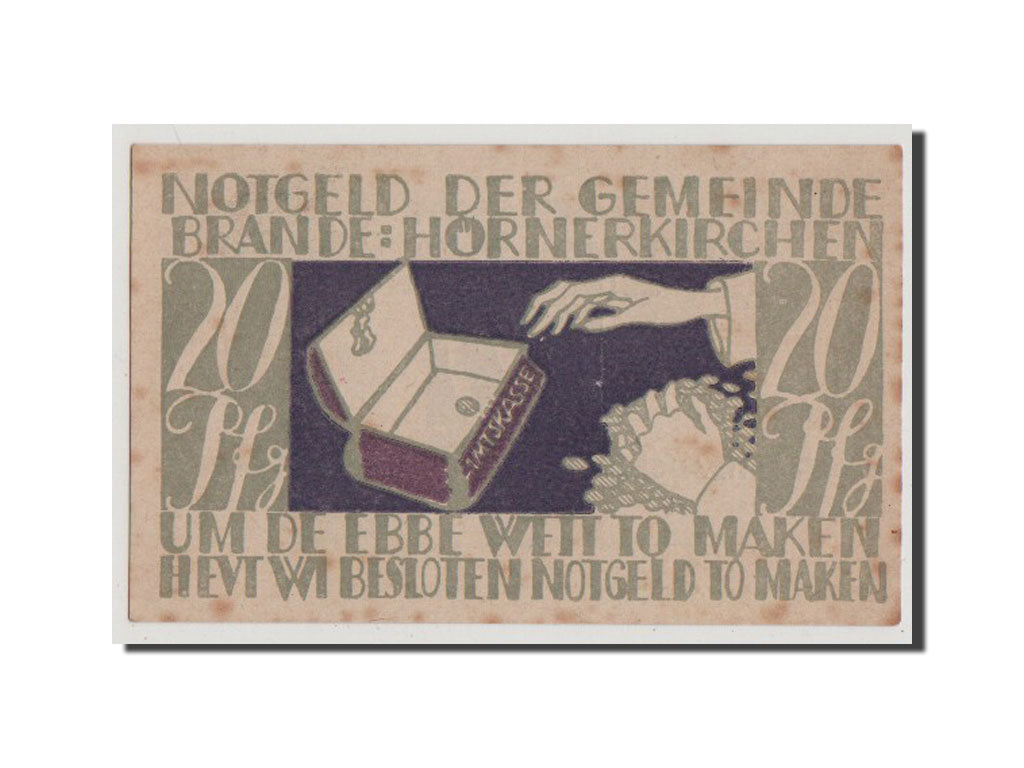 Banknote, Germany, Schleswig-Holstein, 20 Pfennig, 1922, AU(55-58), Mehl:152.2a