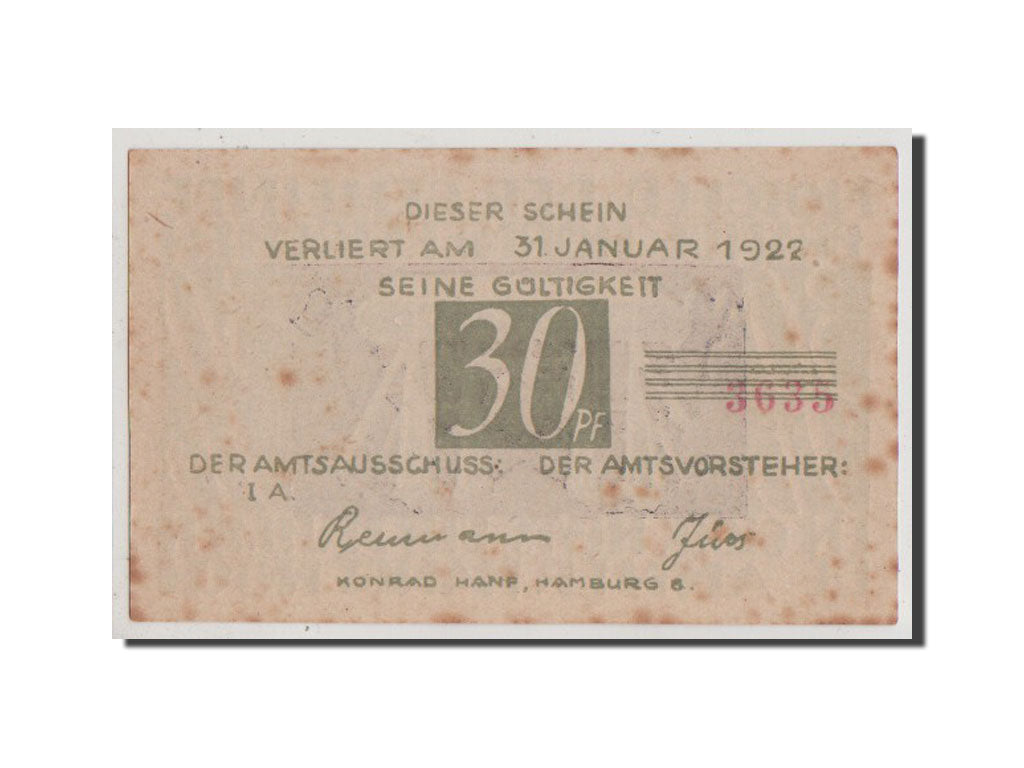 Banknote, Germany, Schleswig-Holstein, 30 Pfennig, 1922, AU(55-58), Mehl:152.2a